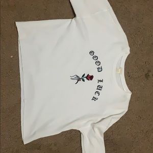 White good luck long sleeve shirt